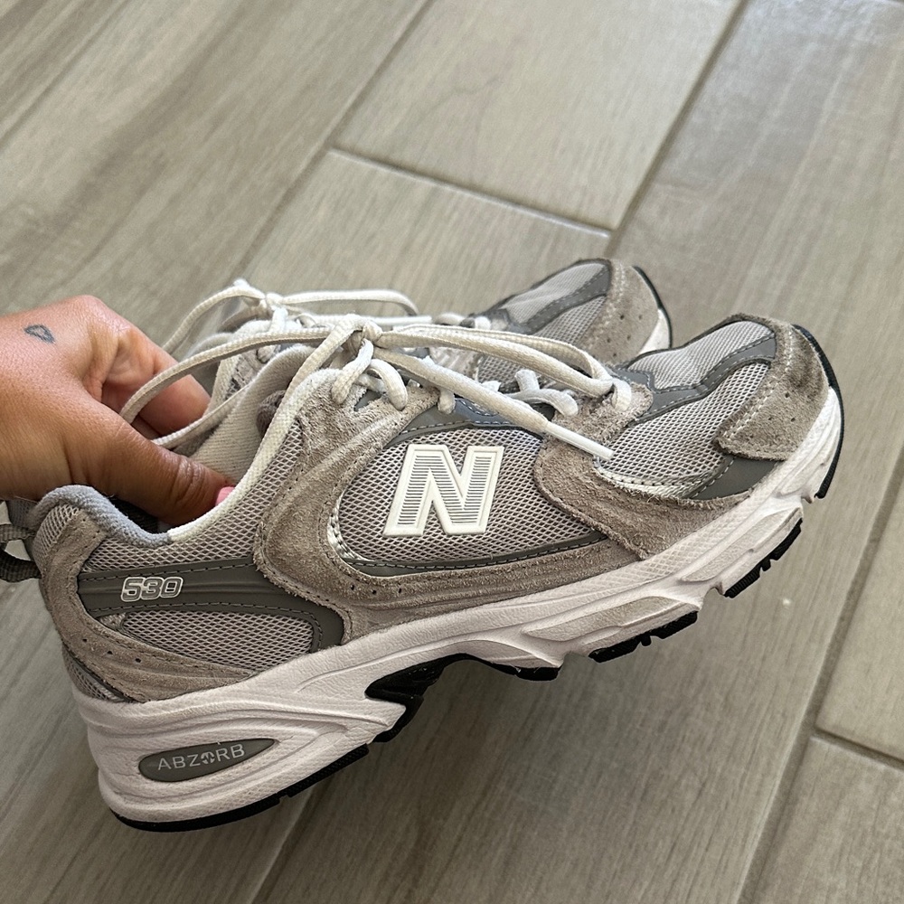 New Balance Gray and White Running Shoes